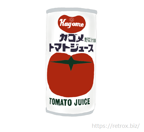 昭和　カゴメトマトジュース缶　イラスト画像