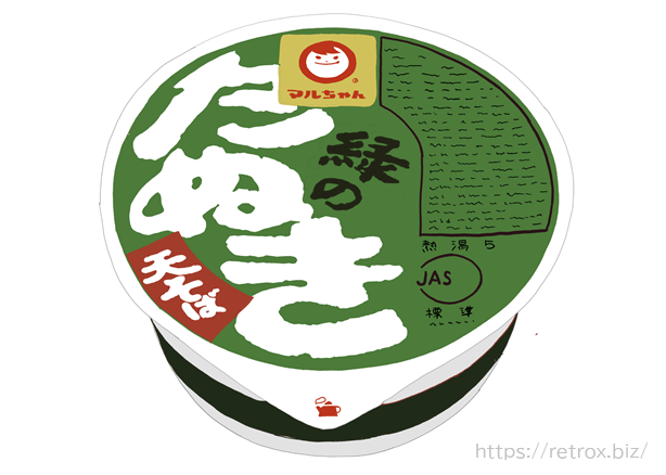 昭和　緑のたぬき　イラスト画像