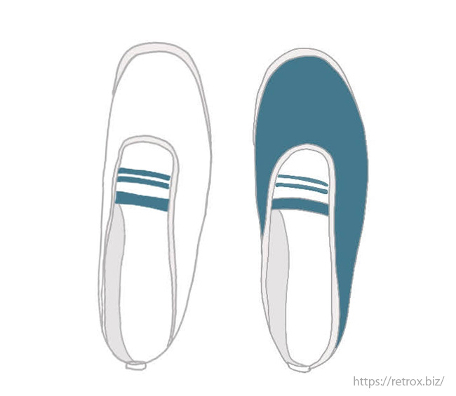 昭和の懐かしい運動靴　青と白